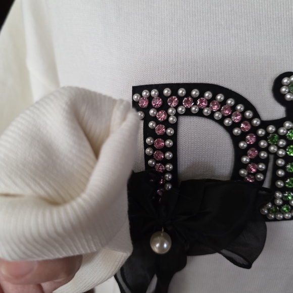 Dior Women's  Knitted White Embellished Top - Picture 10 of 10